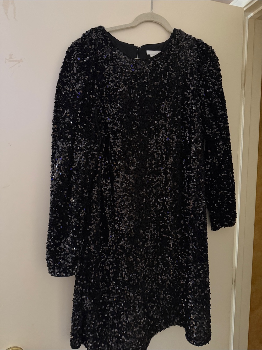 H&M Black Sequin Long Sleeve Girls Party Dress